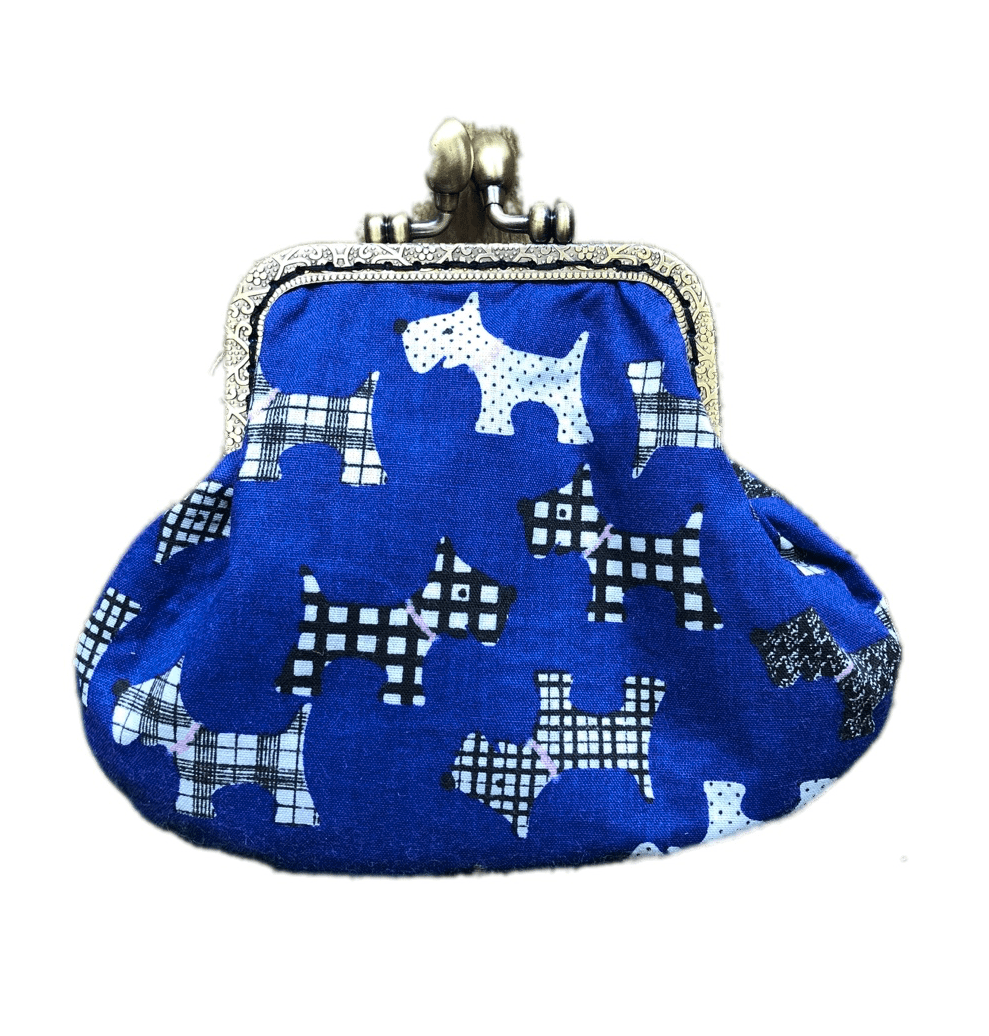 Miss Pretty London Wallets & Purses Royal Blue Scottie Dogs Print Coin Purse