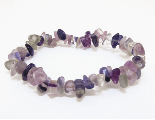 The Hare and The Moon Bracelets Rainbow Fluorite Chip Bracelet - The Stone of Coordination- CH19