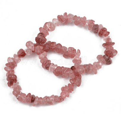 The Hare and The Moon Bracelets Strawberry Quartz Chip Bracelet - CH16