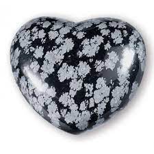 The Hare and The Moon Crystals Snowflake Obsidian Heart - Stone of Acknowledgement - HT66