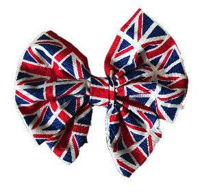 Union Flag Cotton Hair Bow Clip freeshipping - The Hare and the Moon